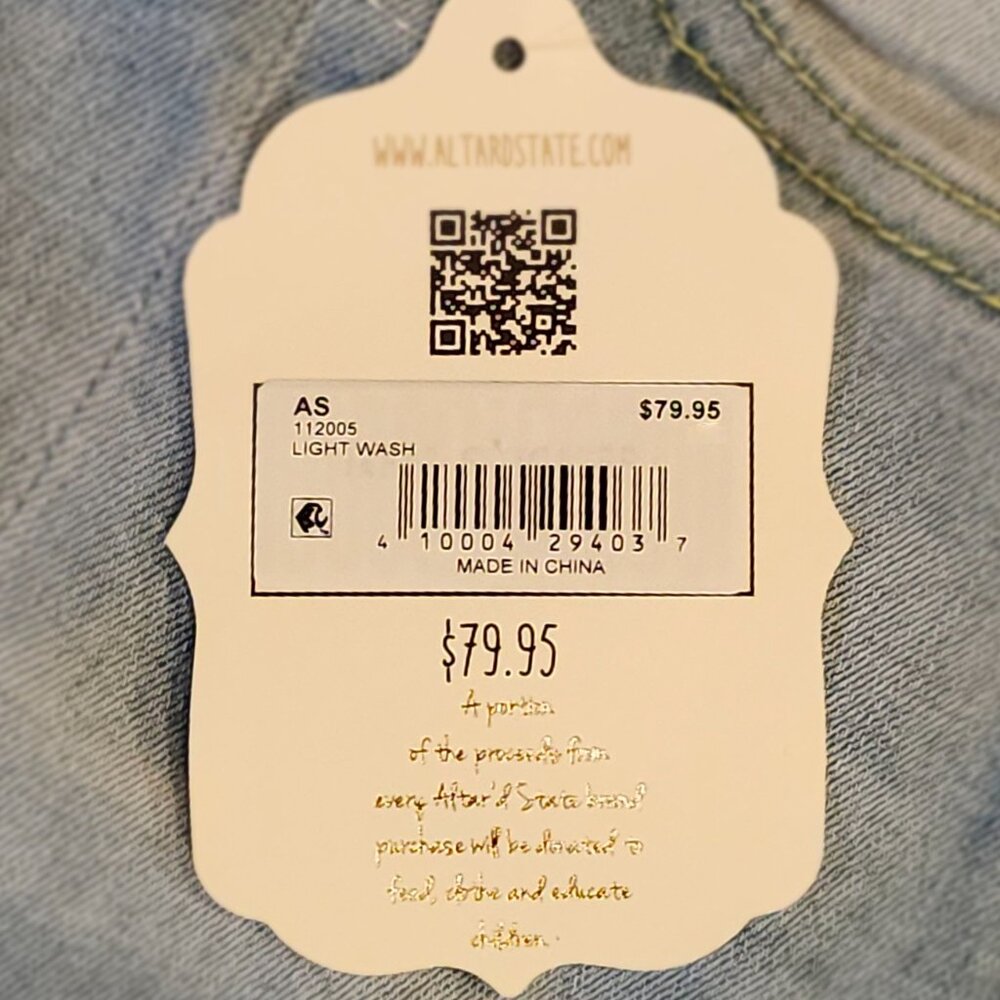 Altar'd State Jeans light wash high rise super wide flared bottoms all sizes NWT - Picture 6 of 8